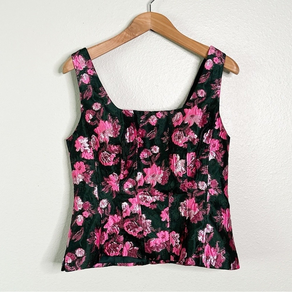 Lilly Pulitzer Leya Floral Jacquard Sleeveless Bodice Top Women's Size 12 NEW